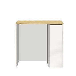 Hanah Home Sa1-Wk Armario de Baño, 93.5cm Ancho, 88.3cm Alto, 60cm Fondo, Nogal y Blanco, Tablero de Partículas Melamina